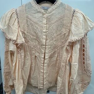 Easy bohemian Peach Color Blouse for Women - 100% Cotton